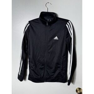 Adidas Essentials 3-Stripe Track Jacket Men's Small Black Full Zip Sportswear